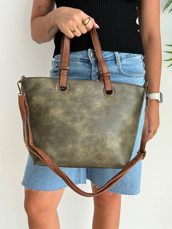 Bolso Praga verde militar