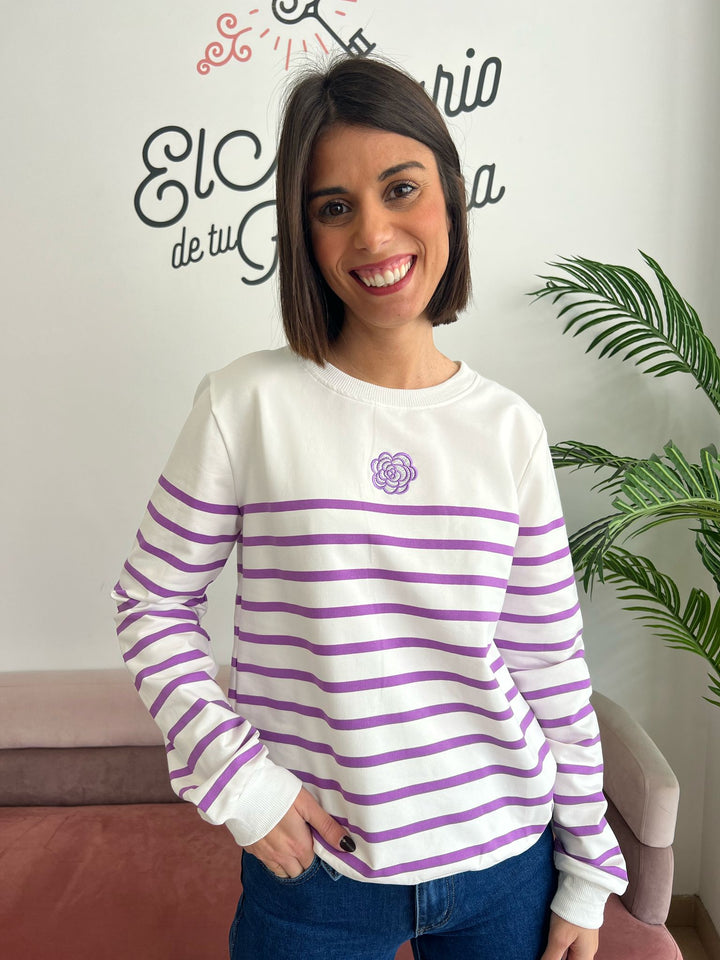 Sudadera Flor malva