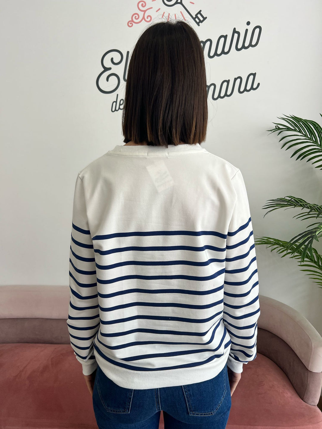 Sudadera Flor azul marino