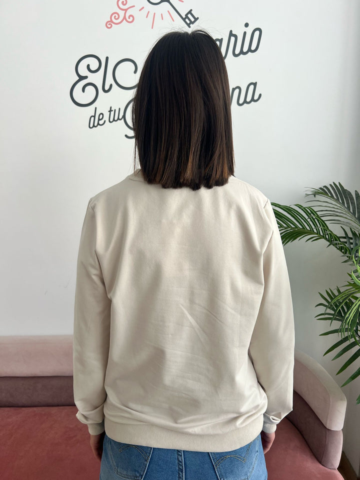 Sudadera Ojo beige
