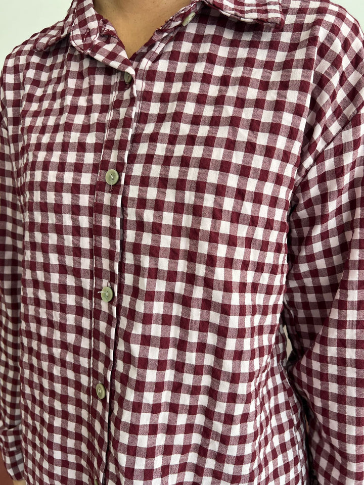 Camisa Vichy basic burdeos