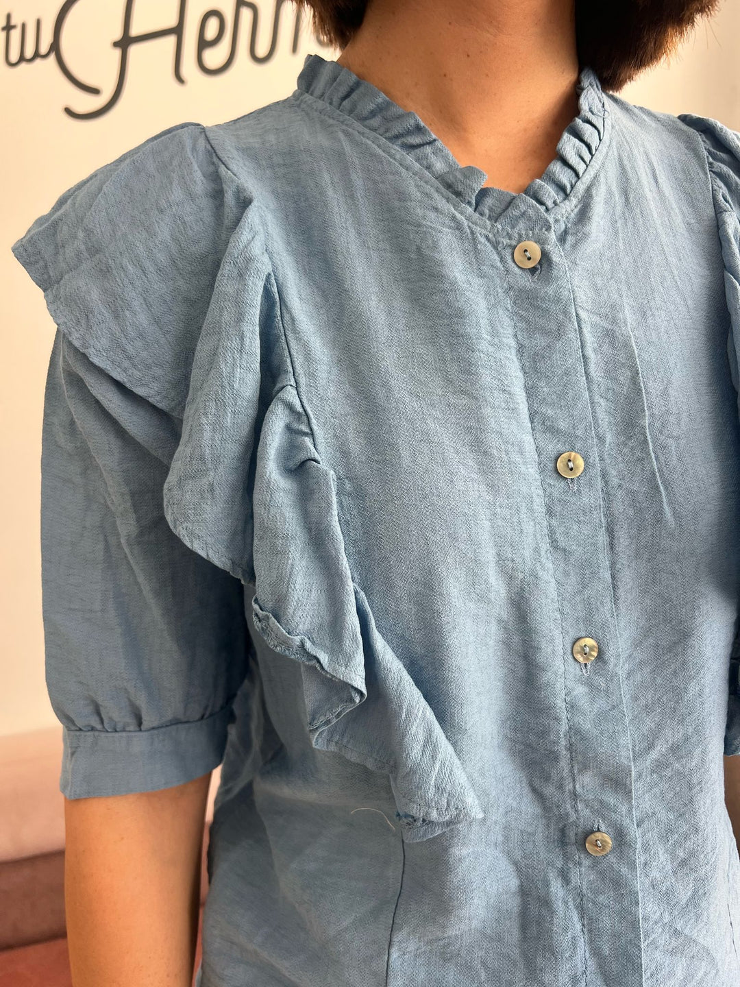 Camisa Sandra celeste