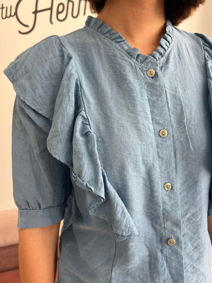 Camisa Sandra celeste