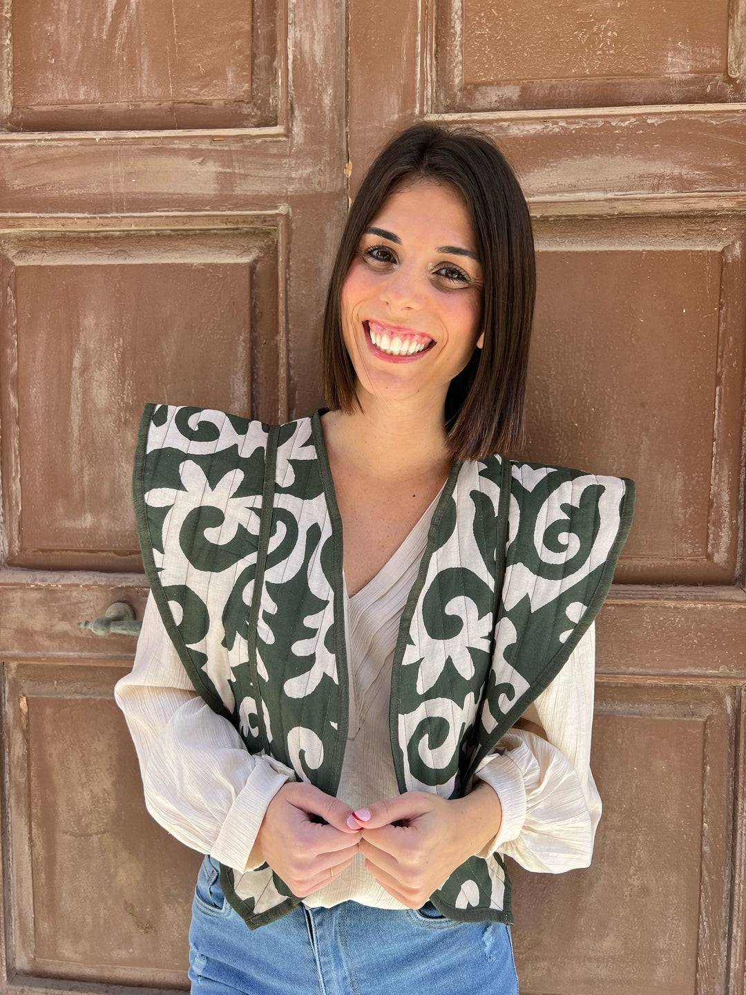 Chaleco Malena verde militar