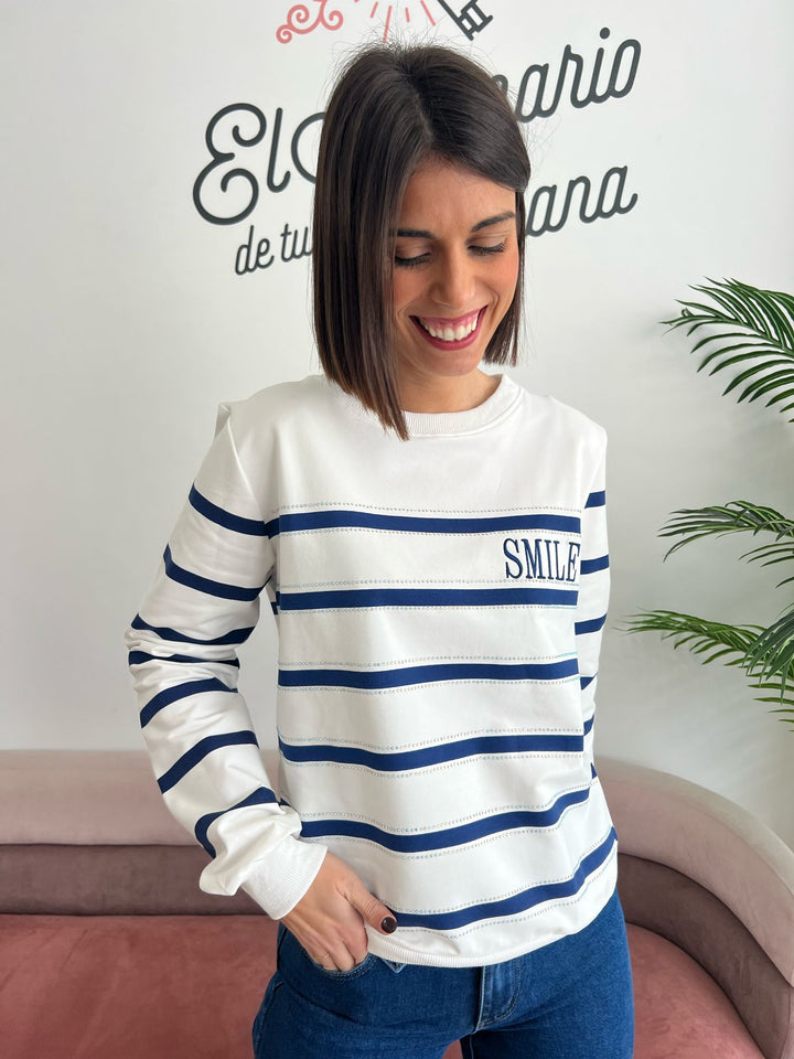 Sudadera Smile azul marino