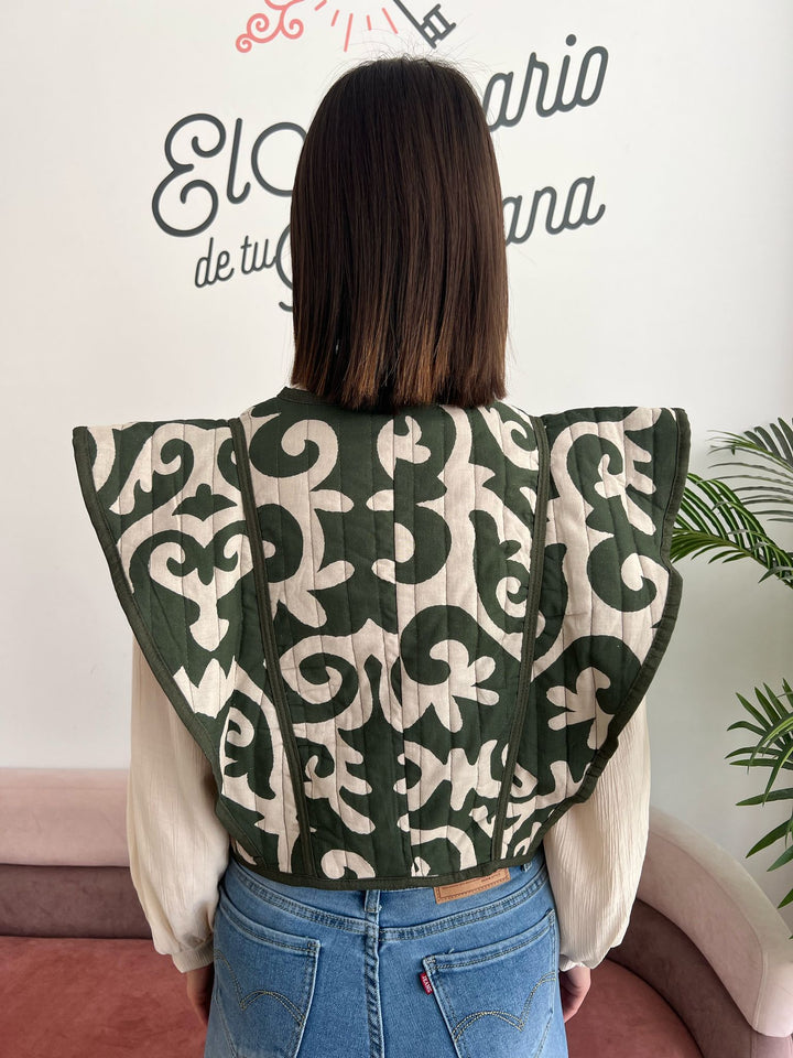 Chaleco Malena verde militar