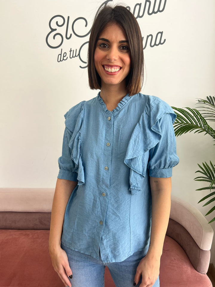 Camisa Sandra celeste