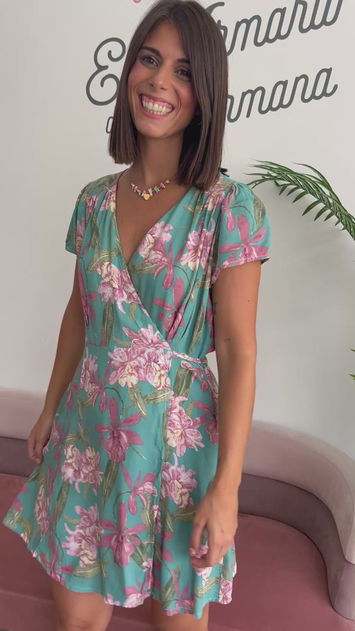Vestido Gabriela turquesa