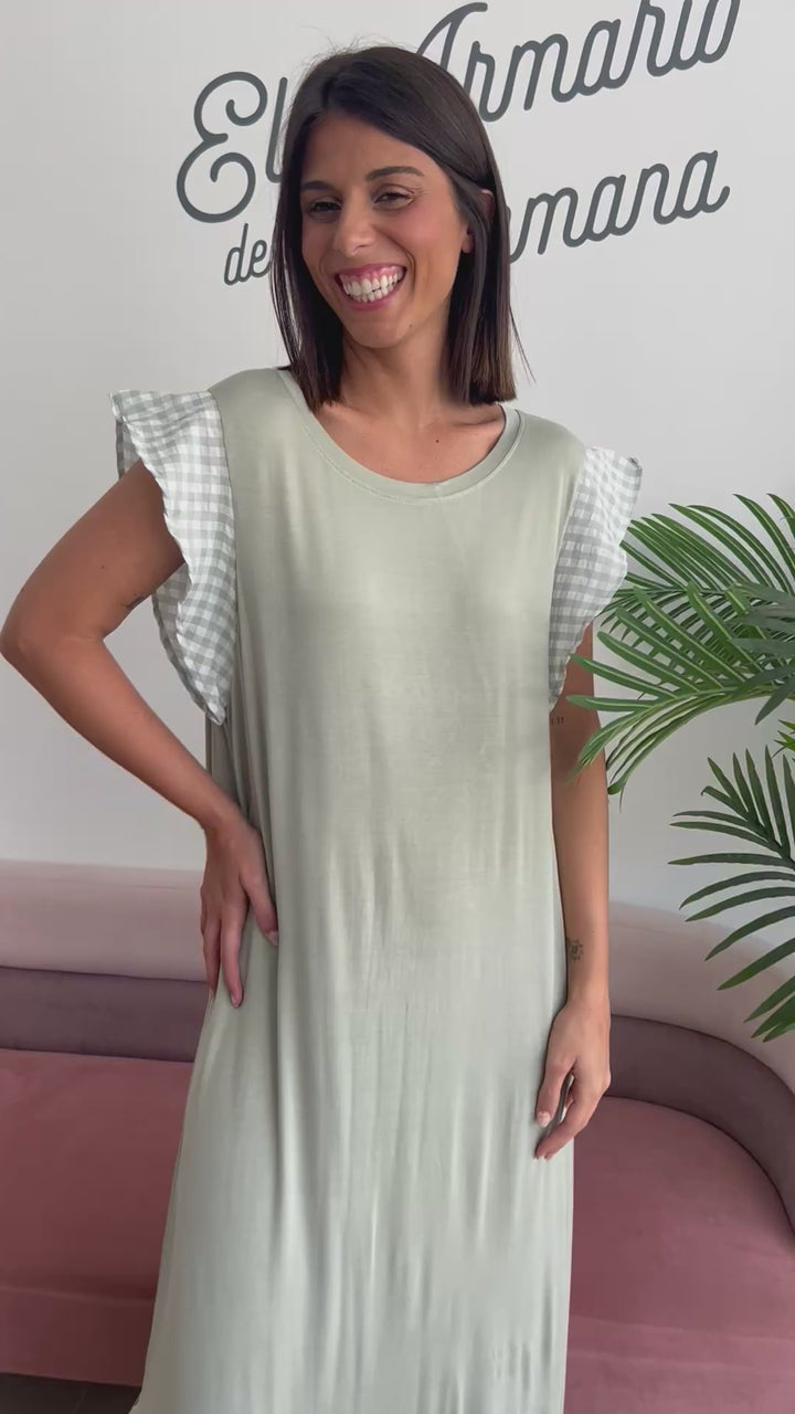 Vestido Montse verde militar