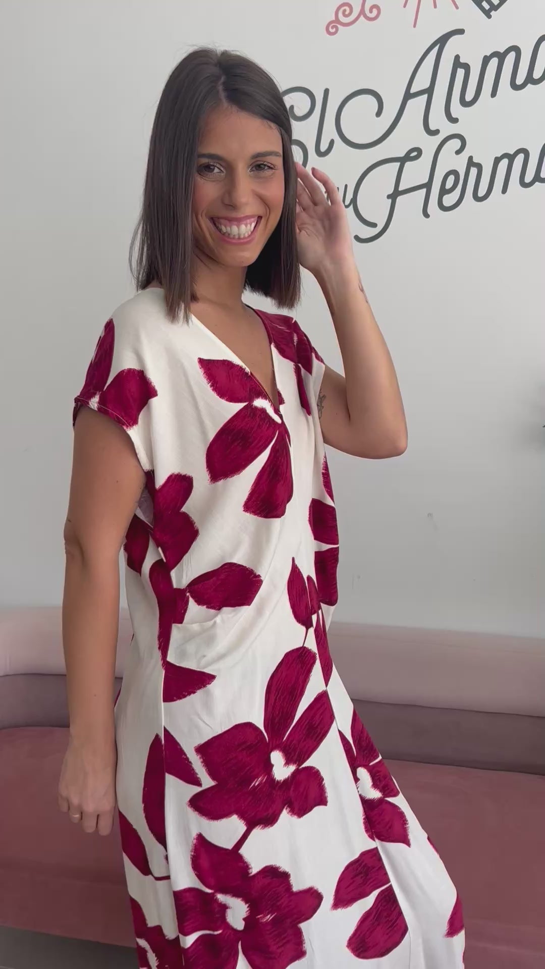 Vestido Carla burdeos