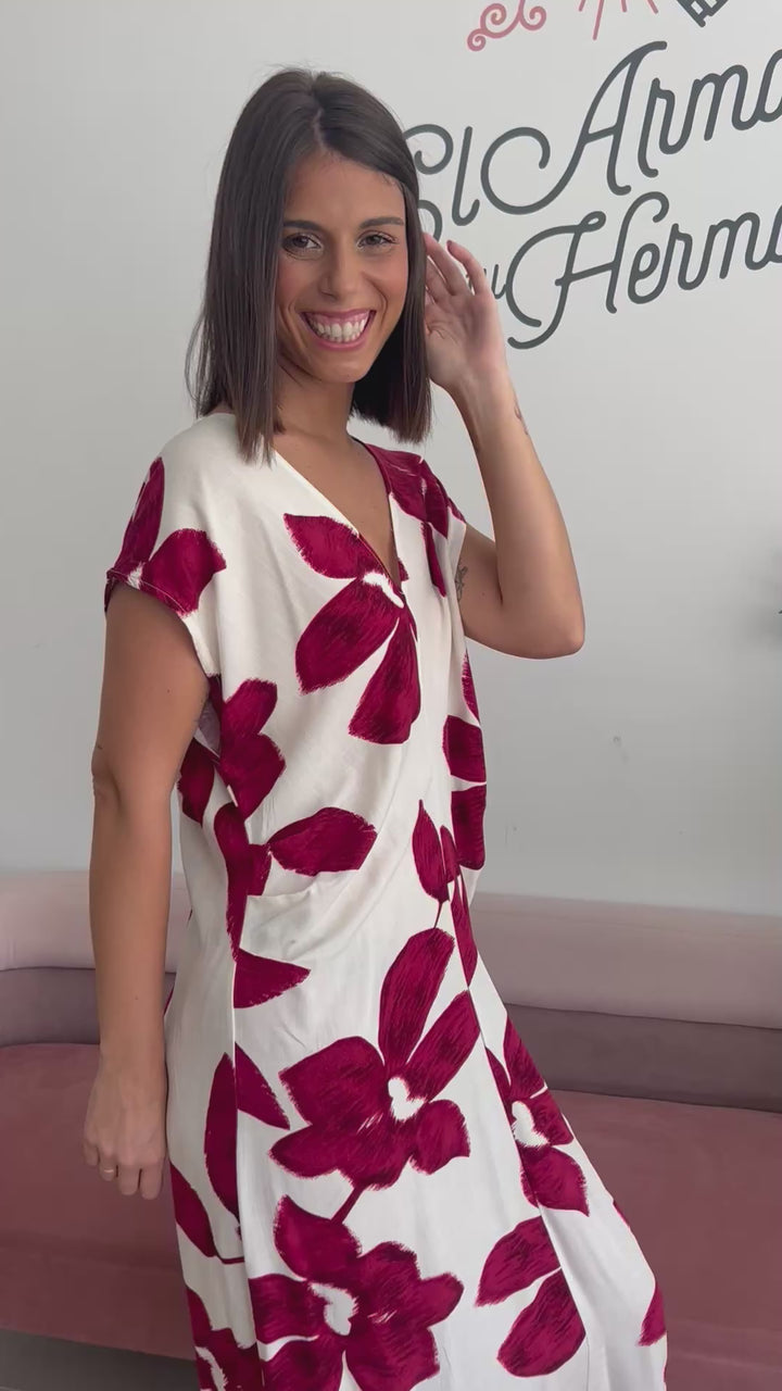 Vestido Carla burdeos