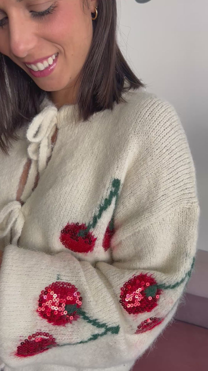 Chaqueta Cerezas beige