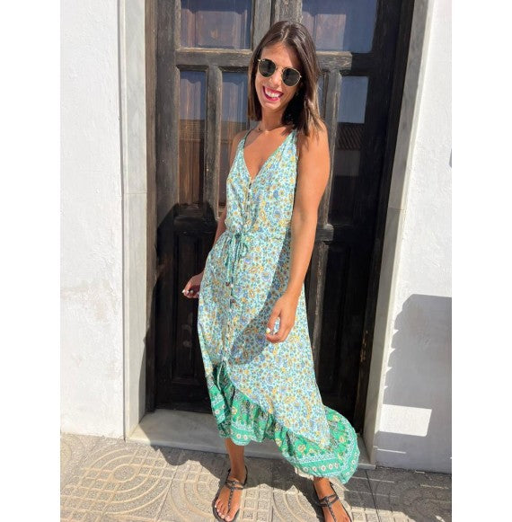 Vestido Maya aguamarina